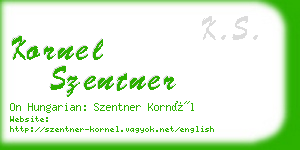kornel szentner business card